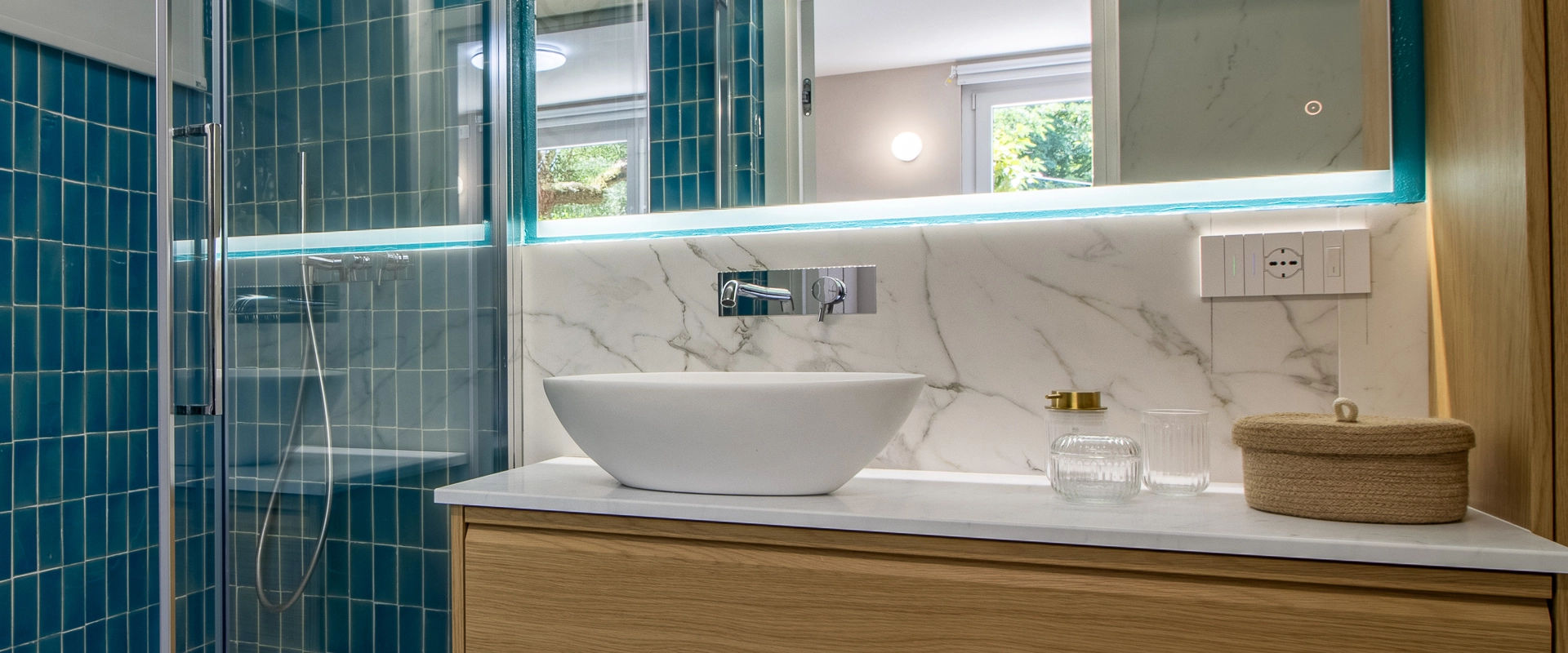 Luxury bathroom at Villa Amaranta — villa to rent in Liguria La Spezia