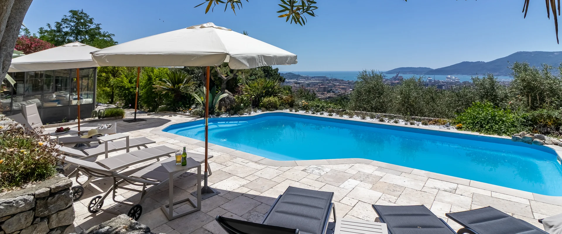 Private swimming pool at Villa Amaranta La Spezia Liguria