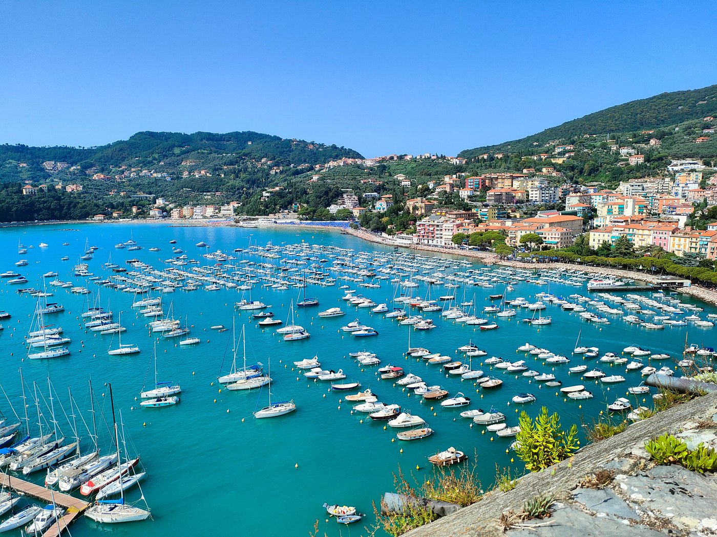 Lerici beach and bay on the Ligurian coast